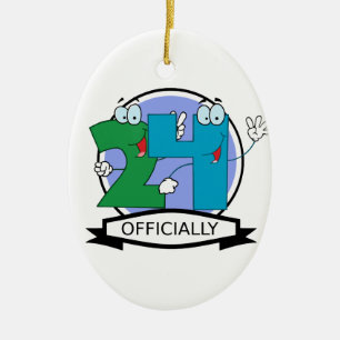 Offizielles 24-Geburtstagslogo Keramikornament