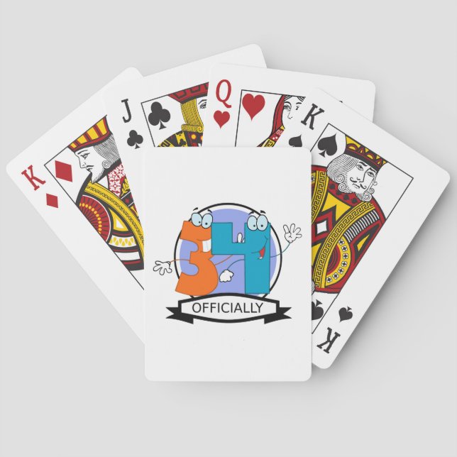 Offizielles 34-Geburtstagslogo Spielkarten (Rückseite)