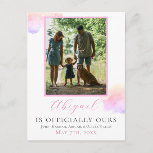 Offizielles Adoptionsfamilienfoto  Feiertagspostkarte