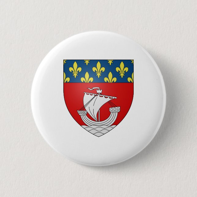 Offizielles Blason Paris Mantel-Wappenkunde-Symbol Button (Vorderseite)