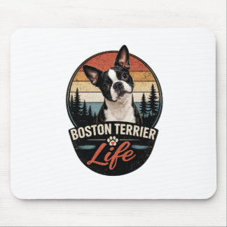 Offizielles Boston Terrier Life Logo Mousepad