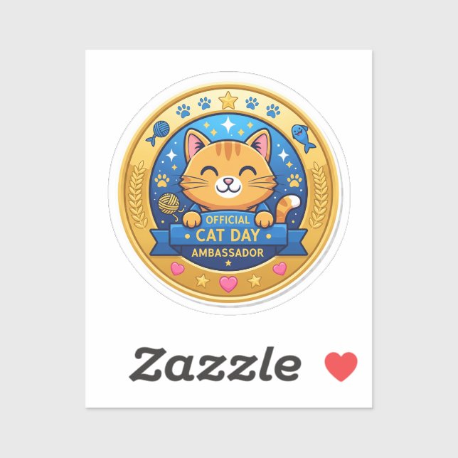 Offizielles Cat Day Abzeichen - Fun Sticker (Blatt)