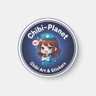 Offizielles Chibi-Planet-Logo: freches Pflege-Magn Magnet