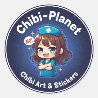Offizielles Chibi-Planet-Logo: Sassy Nursing-Aufkl Runder Aufkleber