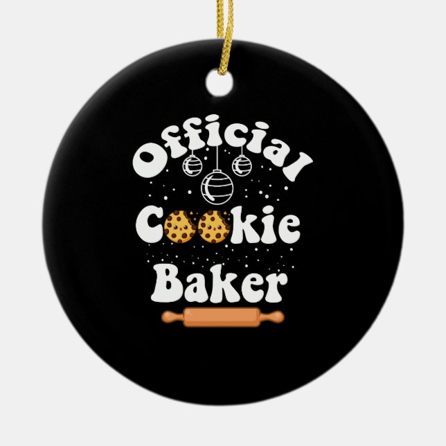 Offizielles Cookie Baker Cookie Liebhaber Weihnach Keramik Ornament (Vorne)