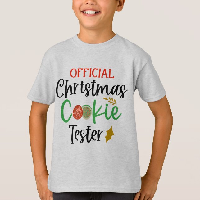 Offizielles Cookie Tester Funny Kleinkind Weihnach T-Shirt (Vorderseite)