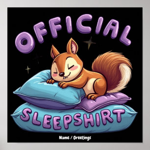 Offizielles Eichhörnchen Schlaf Süß & Lustig Schlu Poster