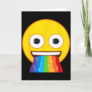 Offizielles Emoji Regenbogen-Mund Gelber Smiley Ge Karte