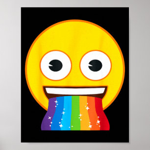 Offizielles Emoji Regenbogen-Mund Gelbes Lächeln G Poster
