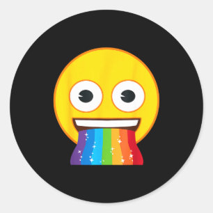 Offizielles Emoji Regenbogen Mund Gelbes Lächeln G Runder Aufkleber