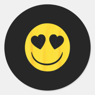 Offizielles Emoji Retro Herz Augen Gelbes Smiley-G Runder Aufkleber