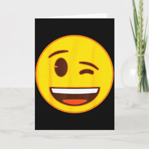 Offizielles Emoji Zwinkerndes Gelbes Smiley-Gesich Karte