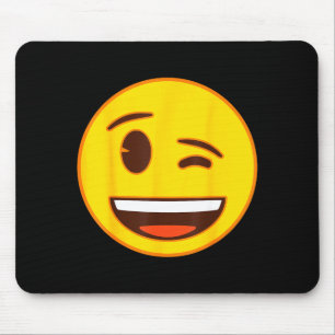 Offizielles Emoji Zwinkerndes Gelbes Smiley-Gesich Mousepad
