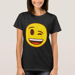 Offizielles Emoji Zwinkerndes Gelbes Smiley-Gesich T-Shirt