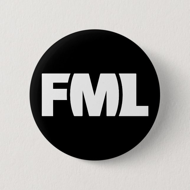Offizielles FML Abzeichen: FML weiß/Schwarzes Button (Vorderseite)