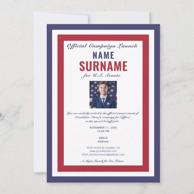 Offizielles Gala-Abendessen der politischen Kandid Einladung (Vorderseite)