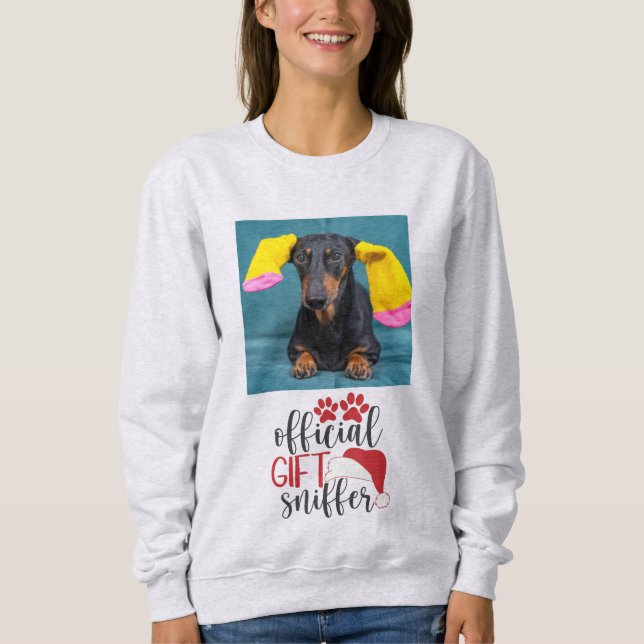 Offizielles Geschenk Sniffer Funny Pet Hund Weihna Sweatshirt (Vorderseite)