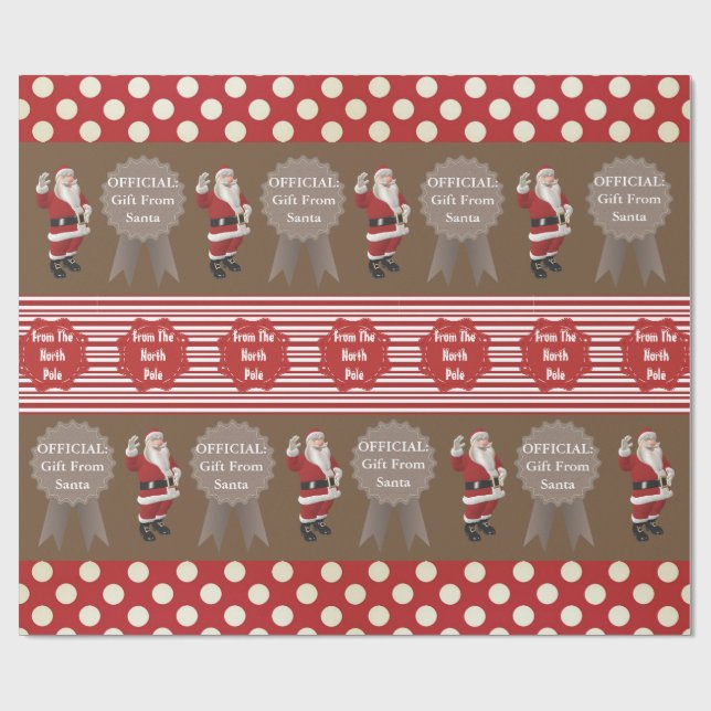 Offizielles Geschenk vom Weihnachtsmann Geschenkpapier (Flach)