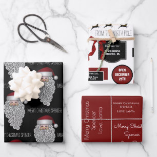 Offizielles Geschenk vom Weihnachtsmann Personalis Geschenkpapier Set