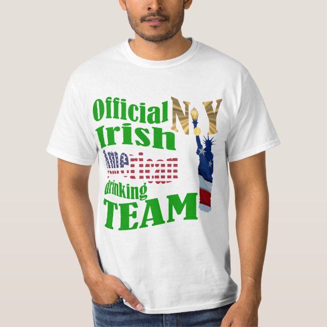 Offizielles irisches New Yorker Trinkteam T-Shirt (Vorderseite)