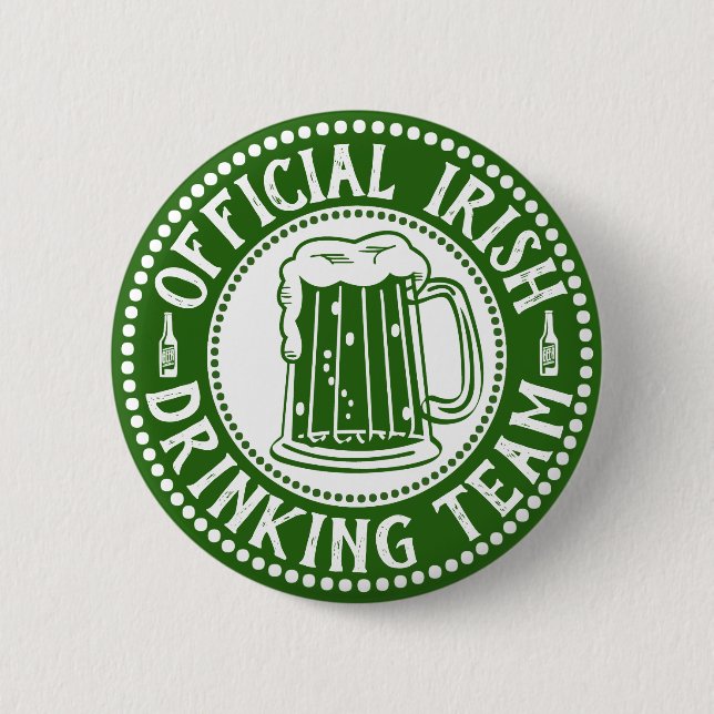 Offizielles Irish Drink Team Funny St Paddys Day Button (Vorderseite)