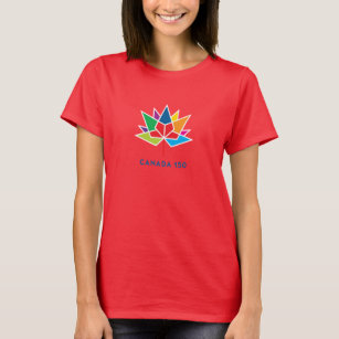 Offizielles Logo Kanadas 150 - Mehrfarben- und rot T-Shirt