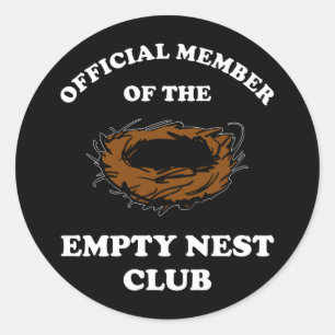 Offizielles Mitglied des Empty Nest Clubs Runder Aufkleber