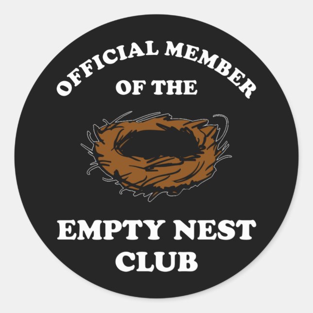 Offizielles Mitglied des Empty Nest Clubs Runder Aufkleber (Vorderseite)