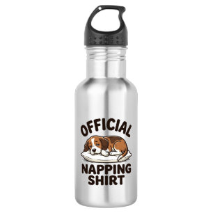 Offizielles Napping-Shirt Sleepy Dog Vintage Desig Edelstahlflasche