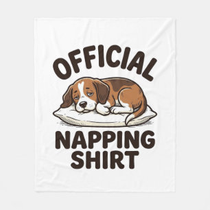 Offizielles Napping-Shirt Sleepy Dog Vintage Desig Fleecedecke