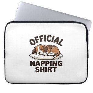 Offizielles Napping-Shirt Sleepy Dog Vintage Desig Laptopschutzhülle