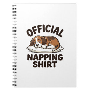 Offizielles Napping-Shirt Sleepy Dog Vintage Desig Notizblock