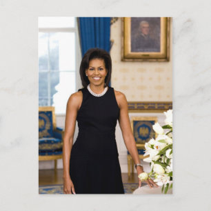 Offizielles Portrait von First Lady Michelle Obama Postkarte