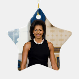 Offizielles Porträt erster Dame Michelle Obama Keramik Ornament