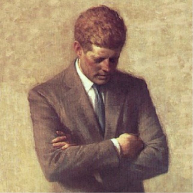Offizielles Porträt John F. Kennedy Freistehende Fotoskulptur (Vorne)
