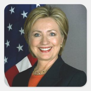 Offizielles Porträt von Hillary Clinton Quadratischer Aufkleber