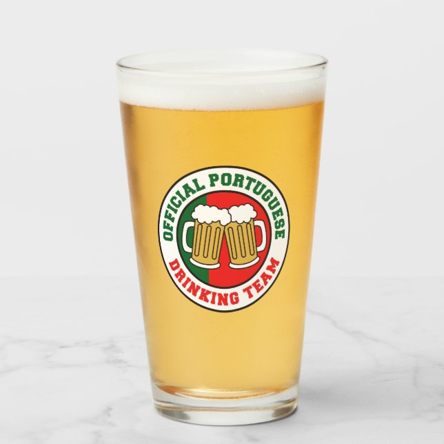 Offizielles portugiesisches Trinkteam - Flagge Por Glas (Vorne (Gefüllt))