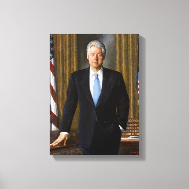 Offizielles Präsidentenportrait Bill Clinton Leinwanddruck (Vorderseite)