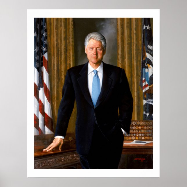Offizielles Präsidentenportrait Bill Clinton Poste Poster (Vorne)