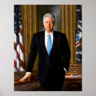Offizielles Präsidentenportrait Bill Clinton Poster