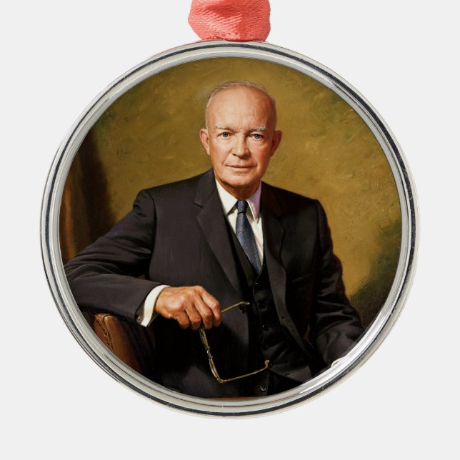 Offizielles Präsidentenporträt Dwight D Eisenhower Ornament Aus Metall (Vorne)
