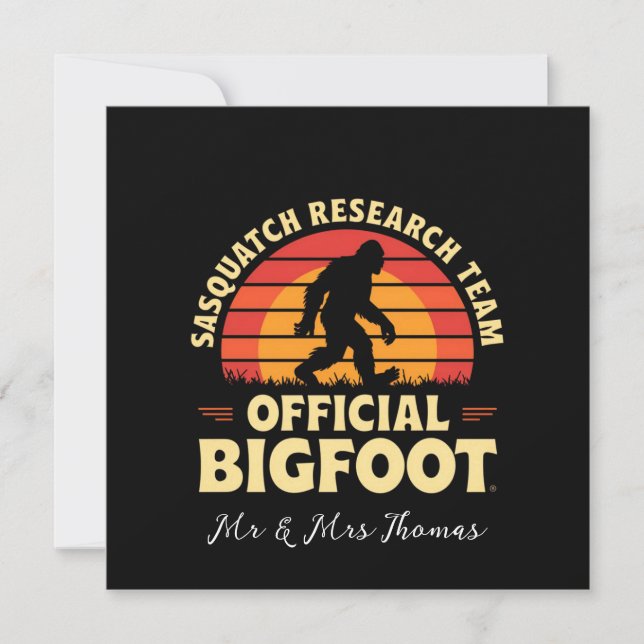 Offizielles Sasquatch Research Team: Bigfoot Jäger Einladung (Vorderseite)