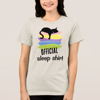 Offizielles Schlaf-Shirt Katzen T-Shirt | Lustiger Tri-Blend Shirt