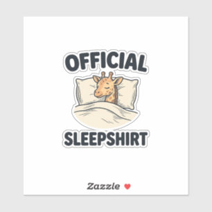 Offizielles Schlafshirt-Giraffe Lustiges Schlaf-Sh Aufkleber