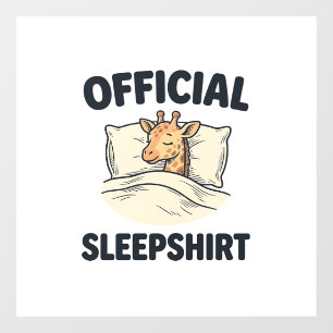 Offizielles Schlafshirt Giraffe Lustiges Schlaf Sh Fensteraufkleber