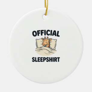Offizielles Schlafshirt Giraffe Lustiges Schlaf Sh Keramik Ornament