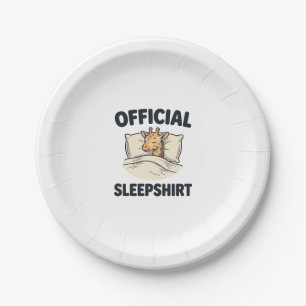 Offizielles Schlafshirt-Giraffe Lustiges Schlaf-Sh Pappteller
