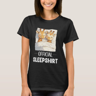 Offizielles Schlafshirt Schlafende Giraffe Tierlie T-Shirt