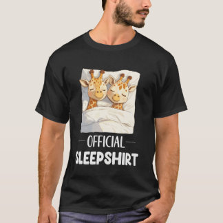 Offizielles Schlafshirt Schlafende Giraffe Tierlie T-Shirt