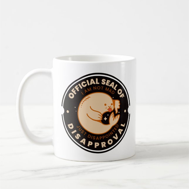 Offizielles Siegel der Missbilligung Lustiger Klas Kaffeetasse (Links)